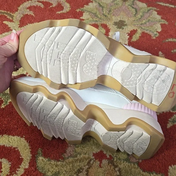 Sorel Kinetic Impact Wonder Lace PINK + WHITE running Shoes - Picture 7 of 8